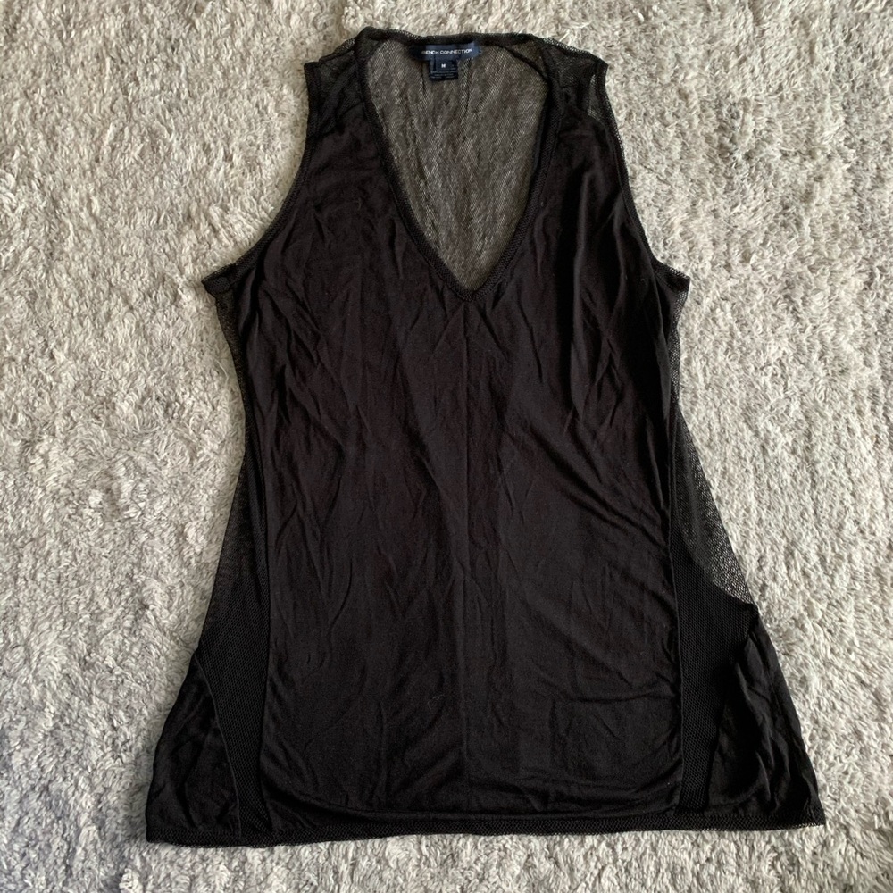 French Connection Mesh Back Tank